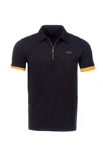 Load image into Gallery viewer, Black and Gold Golf Polo
