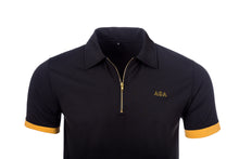 Load image into Gallery viewer, Black and Gold Golf Polo
